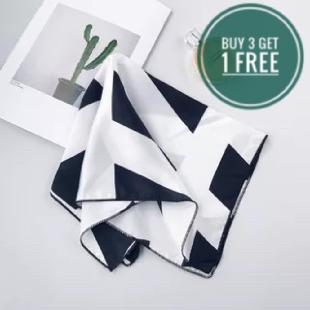 Boho Holiday Party Beach Silky Square Neck Scarf